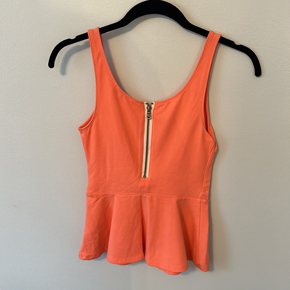Express orange peplum top. XS - Picture 3 of 4
